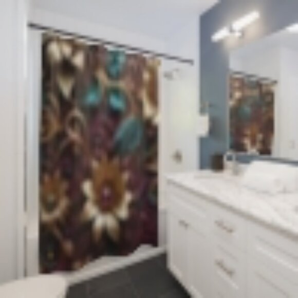 Bohemian Floral Shower Curtain - Picture 3 of 3